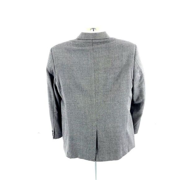Alan Flusser Silk Worsted Wool Gray Herringbone 2 Button Blazer 40R - Picture 6 of 14